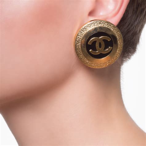 vintage chanel black velvet cc earrings|vintage chanel earrings On Sale .